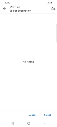 To create a new folder, press the new folder icon and follow the instructions on the screen to create a new folder.