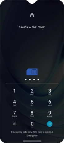 Key in your SIM PIN and press the confirm icon. The default SIM PIN is 0000.