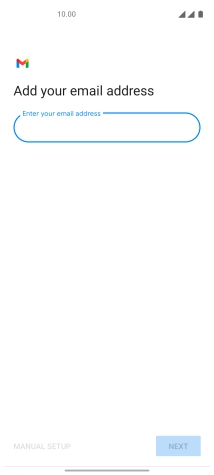 Press the field below 'Enter your email address' and key in your email address.