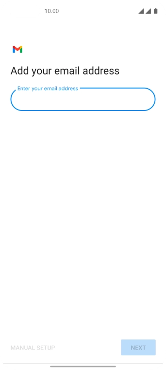 Press the field below 'Enter your email address' and key in your email address.