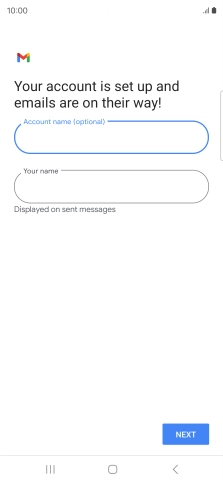 Press the field below 'Your name' and key in the required sender name.
