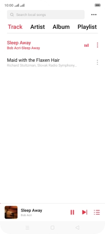 Press the song title at the bottom of the screen.
