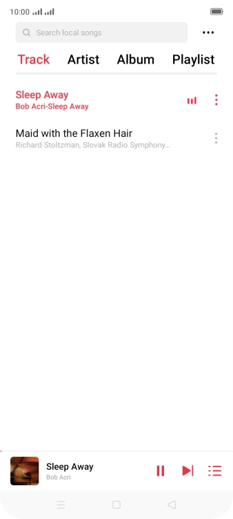 Press the song title at the bottom of the screen.
