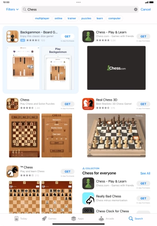 Press the required app.