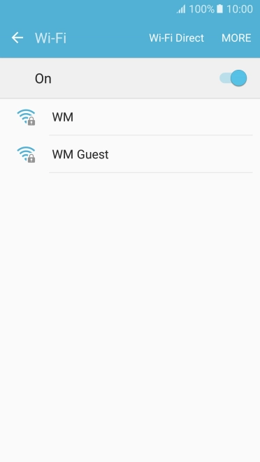 Press the required WiFi network.