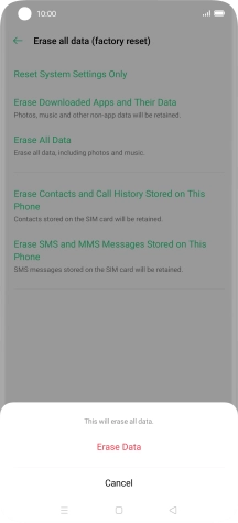 Press Erase Data.