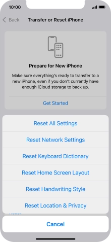 Press Reset Network Settings.