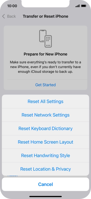 Press Reset Network Settings.