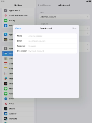Press Name and key in the required sender name.