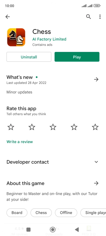 Press Uninstall.