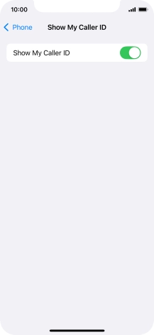 Press the indicator next to 'Show My Caller ID' to turn the function on or off.