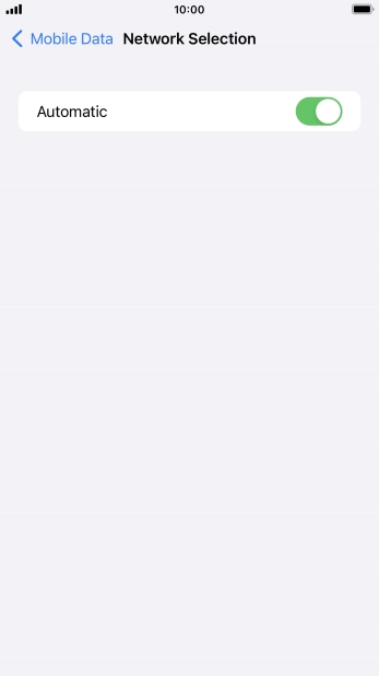 Press the indicator next to 'Automatic' to turn automatic network selection on or off.