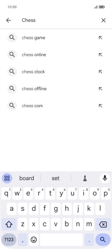 Key in the name or subject of the required app and press the search icon.
