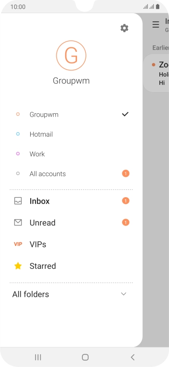 Press the settings icon. Press the settings icon.