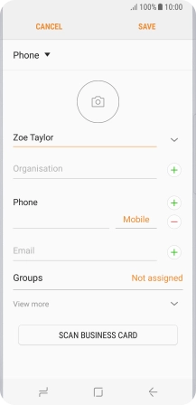 Press the field below 'Phone' and key in the required phone number.