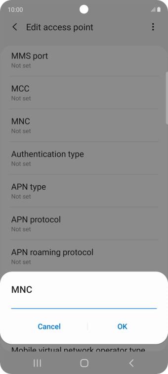 Key in 10 and press OK.