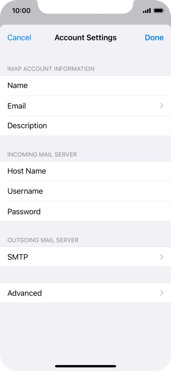 Press SMTP.