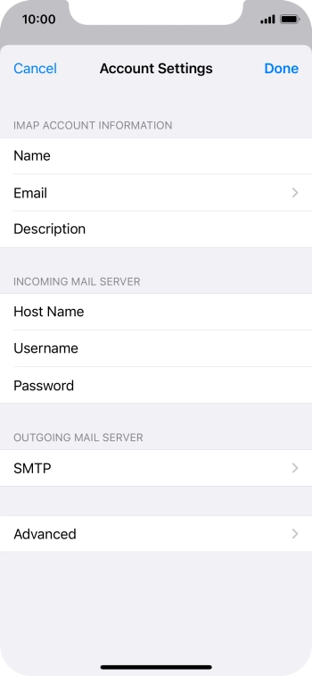 Press SMTP.