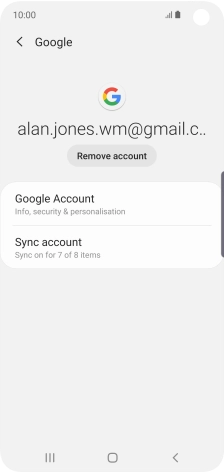 Press Sync account.