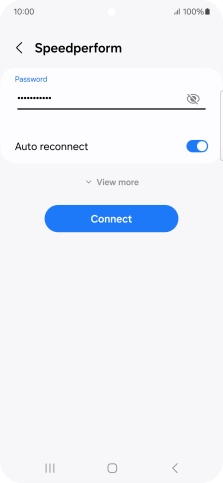 Key in the password for the WiFi network and press Connect.