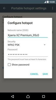 Press the field below 'Network name (SSID)' and key in the required name.