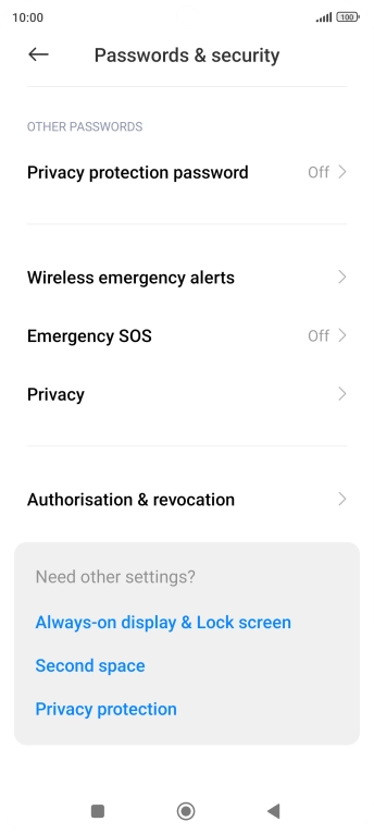Press Privacy.