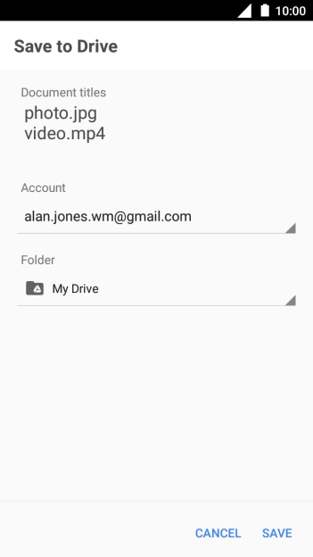 Press the field below 'Folder' and go to the required folder.