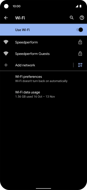 Press the required WiFi network.