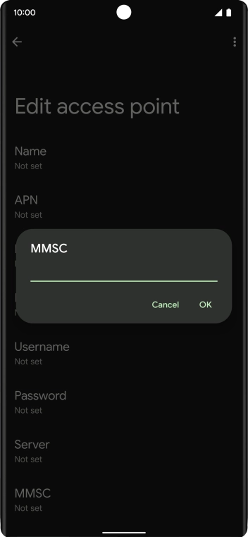 Key in http://mmsc.mms.o2.co.uk:8002 and press OK.