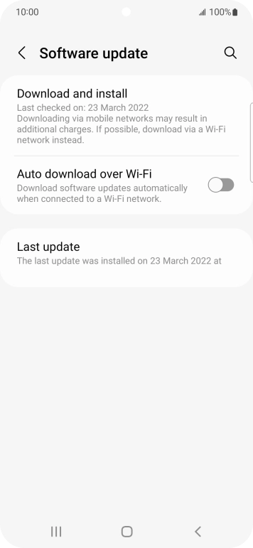 Press Download and install. If a new software version is available, it's displayed. Follow the instructions on the screen to update the phone software.