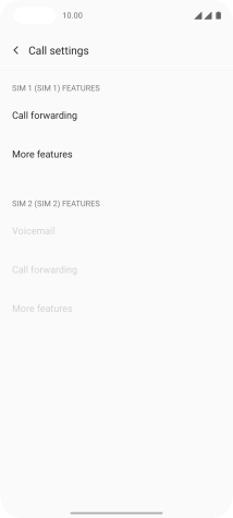 Press Call forwarding below the required SIM.