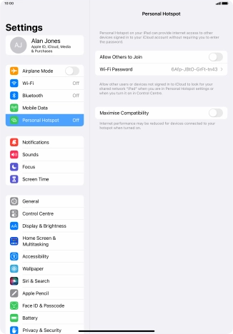 Press Wi-Fi Password and key in the required password.