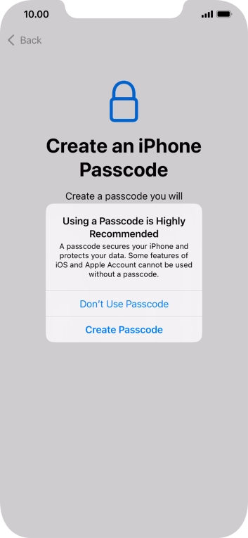 If you turn off the function, press Don't Use Passcode. If you turn off the function, press Don't Use Passcode.