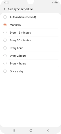 Press the required setting.