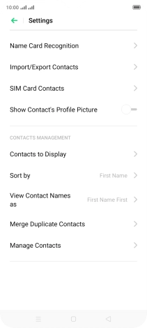 Press SIM Card Contacts.
