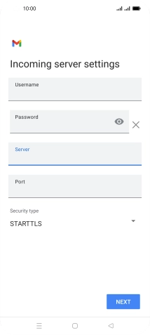 Press the field below 'Port' and key in 143.