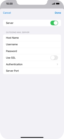 Press the indicator next to 'Use SSL' to turn on the function.