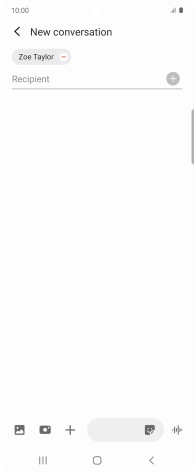 Press the text input field and write the text for your text message.