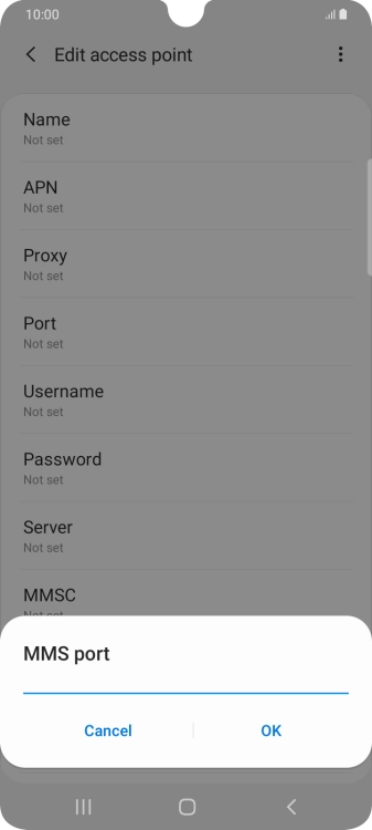 Key in 8080 and press OK.