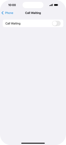 Press the indicator next to 'Call Waiting' to turn the function on or off.