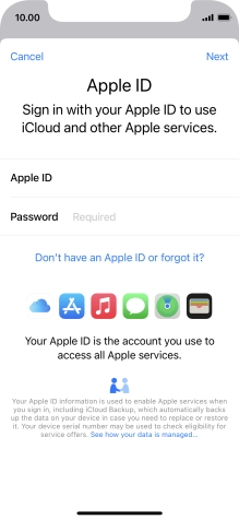 Press the field next to 'Password' and key in the password for your Apple ID.