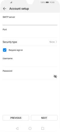 Press the field below 'Port' and key in 25.