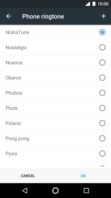 Press the add ring tone icon and go to the required ring tone.
