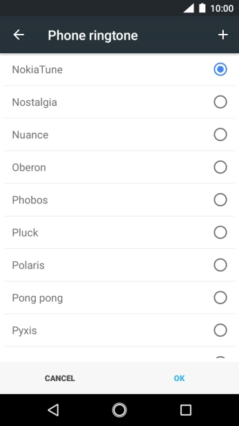 Press the add ring tone icon and go to the required ring tone.