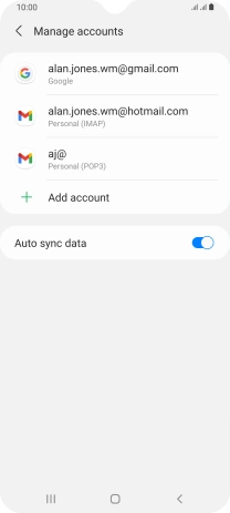 Press the indicator next to 'Auto sync data' to turn the function on or off.