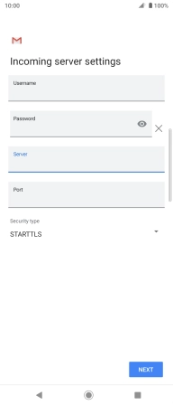 Press the field below 'Port' and key in 143.