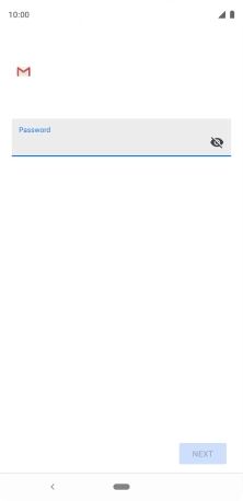 Press the field below 'Password' and key in the password for your email account.