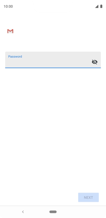 Press the field below 'Password' and key in the password for your email account.