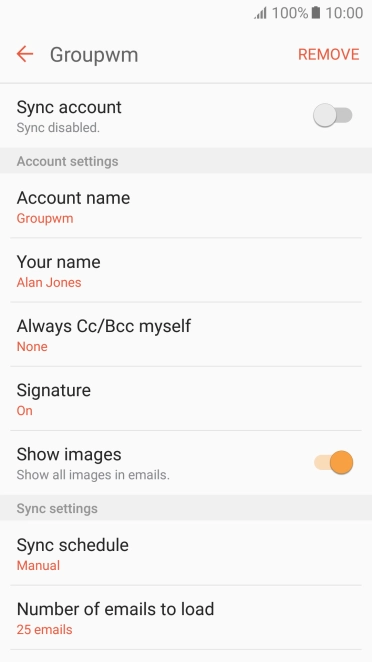 Press the indicator next to 'Sync account' to turn on the function.