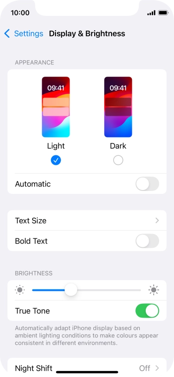 Press Dark.